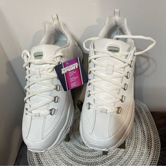 Sketchers Women’s Sport Premium Sneaker Size 10 White Leather NWT - Picture 8 of 12